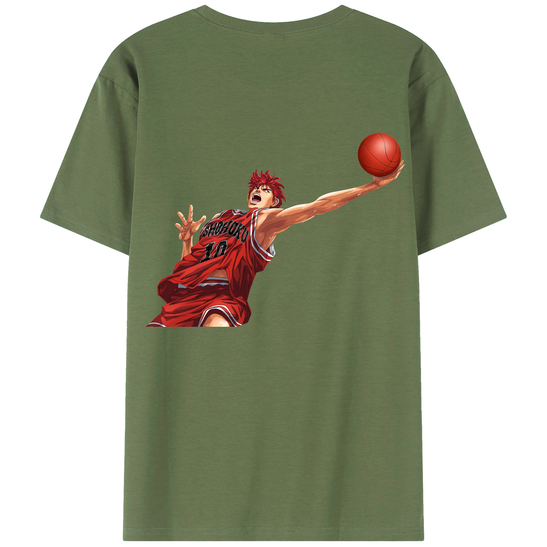 （画像用） SLAM DUNK／スラムダンク 綿100％ メンズ半袖Tシャツ（バックプリント） 通気性